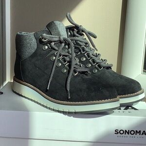 Sonoma Black Suede Ankle Boots